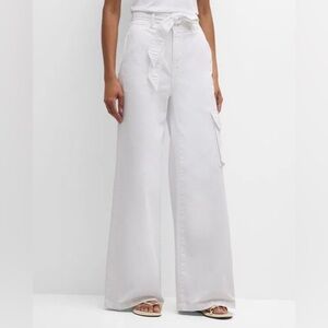 Veronica Beard White Wide-Leg Flare Jeans